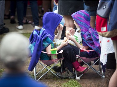 Two young girls had a little picnic before WE Day Canada kicked off Sunday July 2, 2017 on Parliament Hill.