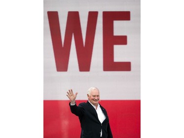 David Johnston the Governor General of Canada addressed the crowd during WE Day Canada Sunday July 2, 2017 on Parliament Hill.