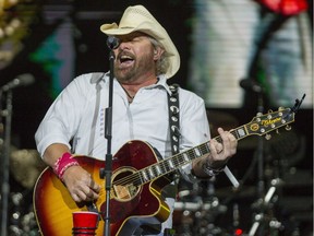 Toby Keith performs during the opening night of the 2017 Ottawa Bluesfest Thursday, July 6, 2017.