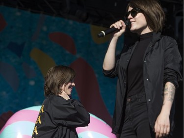 Tegan (right) and Sara (left) performed on the Claridge Homes Stage at RBC Bluesfest on Saturday, July 8, 2017.