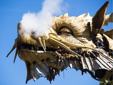 Long Ma, the dragon-horse, is awoken with a special ceremony on Marion Dewar Plaza at City Hall, where she ignites the Ottawa 2017 Cauldron on Friday.