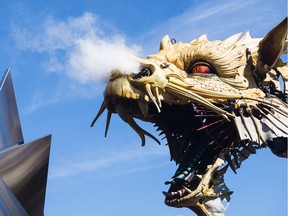 Long Ma, the dragon-horse, is awoken with a special ceremony on Marion Dewar Plaza at Ottawa City Hall where she ignites the Ottawa 2017 Cauldron Friday, July 28, 2017.