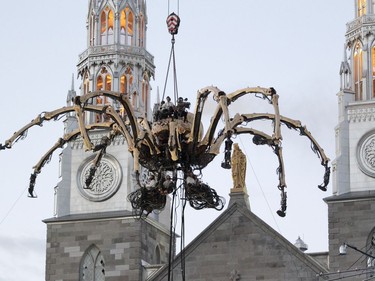 Kumo, a massive mechanical spider from La Machine, awoke atop of Notre Dame Cathedral Basilica in Ottawa as part of Canada 150 celebrations.