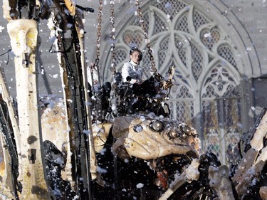 Kumo, a massive mechanical spider from La Machine, awoke atop of Notre Dame Cathedral Basilica in Ottawa as part of Canada 150 celebrations.