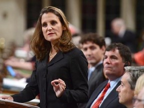 Minister of Foreign Affairs Chrystia Freeland delivers a speech in the House of Commons on Canada&#039;s Foreign Policy in Ottawa on Tuesday, June 6, 2017. THE CANADIAN PRESS/Sean Kilpatrick