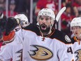 Nate Thompson #44 of the Anaheim Ducks.