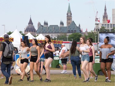 Young hip hop fans arrive for day seven of the RBC Bluesfest takes place on the grounds of the Canadian War Museum.