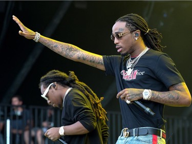 Migos on stage as day seven of the RBC Bluesfest takes place on the grounds of the Canadian War Museum.