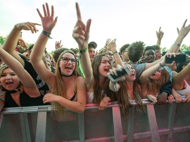 Fans cheer for Lil Yachty on the Claridge Homes Stage as day seven of the RBC Bluesfest takes place on the grounds of the Canadian War Museum.