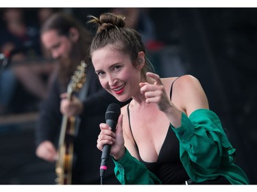 Singer Leah Fay of the band July Talk on stage as day five of the RBC Bluesfest takes place on the grounds of the Canadian War Museum. Wayne Cuddington/Postmedia
