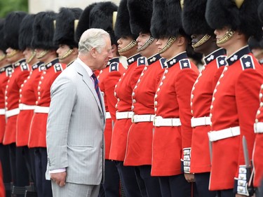 Prince Charles inspects the Ceremonial Guard in Ottawa on Saturday, July 1, 2017.