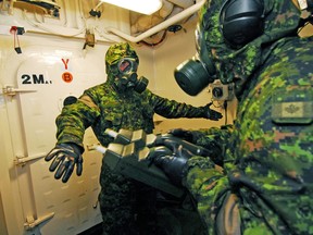 This file photo shows CBRN training in the Canadian Forces. DND photo.