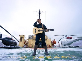 Singer-songwriter Danny Michel aboard the Khlebnikov icebreaker.