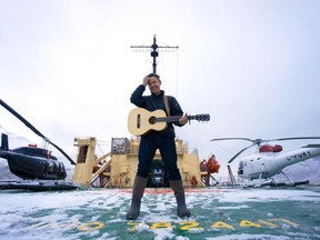 Singer-songwriter Danny Michel aboard the Khlebnikov icebreaker