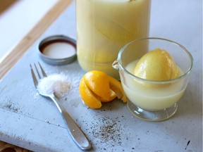 This Oct. 19, 2015 photo, shows preserved lemons in Concord, N.H. In Moroccan and the Middle Eastern cooking, the lemon is treated much differently than here in the U.S. And it's a difference I love. While Americans tend to focus on the zest and the juice of the lemon, in the Middle East it is the rind that is prized. That's because they preserve their lemons, softening the rind and essentially pickling it with a long soak in a brine of salt and juice.   (AP Photo/Matthew Mead)

OCT. 19, 2015 PHOTO; FOR USE WITH AP LIFESTYLES
Matthew Mead, AP