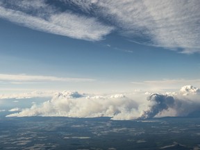 Wildfires rage across Williams Lake, British Columbia as a crew from 436 Squadron, 8 Wing Trenton heads to pick up evacuees during Operation LENTUS 17-04 on July 15, 2017

Photo: MS Roxanne Wood, 19 Wing Imaging
CX04-2017-0276-003
