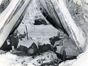 Scene of Arctic ordeal: Coroner Walter England last night released this picture of the camp where Marten Hartwell spent 32 days, published March 1, 1973.