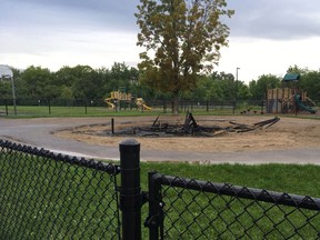 Parents and students arrived at Le Phare School  for the day-camp program on July 13 to find the kindergarten play structure had been burned to the ground sometime during the night.