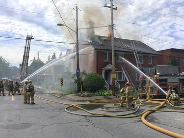 Fire at corner of Concord N and Greenfield.