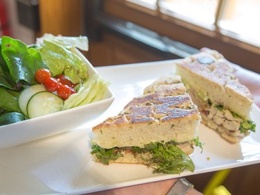 The restaurant features inspirations such as this chicken sandwich by head chef Angela Baldwin as the Opinicon Resort is up and running after a major renovation and restoration over the last two and half years.