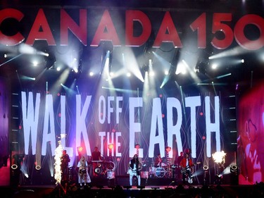 Walk Off the Earth perform during the evening ceremonies of Canada's 150th anniversary of Confederation, in Ottawa on Saturday, July 1, 2017.