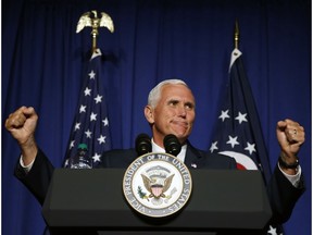 Vice President Mike Pence speaks at the the Ohio Republican Party State Dinner Saturday, July 22, 2017, in Columbus, Ohio. Some of us are watching the vice-president very keenly as the Trump presidency unfolds, writes historian Arthur Milnes.