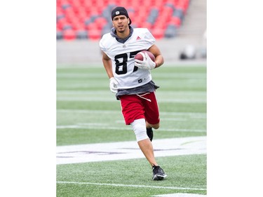 Receiver Joshua Stangby as the Ottawa Redblacks practice at TD Place.