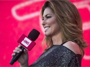 Canadian performing artist Shania Twain during WE Day Canada Sunday July 2, 2017 on Parliament Hill.