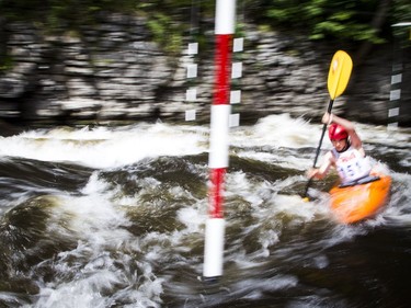The canoe and kayak Canada Whitewater National Championships took place over the weekend at The Pumphouse located near LeBreton Flats in downtown Ottawa. Justin Bissonnette of Quebec paddling in the junior mens K1 Saturday August 5, 2017.