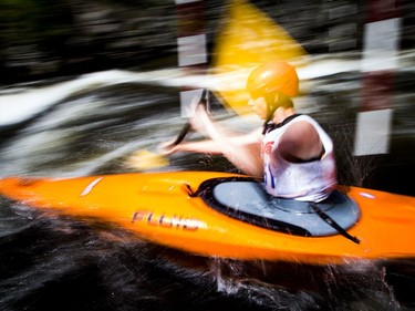 The canoe and kayak Canada Whitewater National Championships took place over the weekend at The Pumphouse located near LeBreton Flats in downtown Ottawa. Justin Bissonnette of Quebec paddling in the junior mens K1 Saturday August 5, 2017.