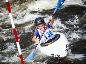 The canoe and kayak Canada Whitewater National Championships took place over the weekend at The Pumphouse located near LeBreton Flats in downtown Ottawa. Daniel Parry of Ontario paddles his kayak through course Saturday August 5, 2017.