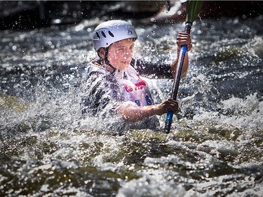 The canoe and kayak Canada Whitewater National Championships took place over the weekend at The Pumphouse located near LeBreton Flats in downtown Ottawa. Saskatchewan's Justin Esford makes his way through the K1M C course Saturday August 5, 2017.