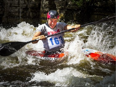 The canoe and kayak Canada Whitewater National Championships took place over the weekend at The Pumphouse located near LeBreton Flats in downtown Ottawa. Ontario's Sheamus O'Connell pushes to the finish line Saturday August 5, 2017.