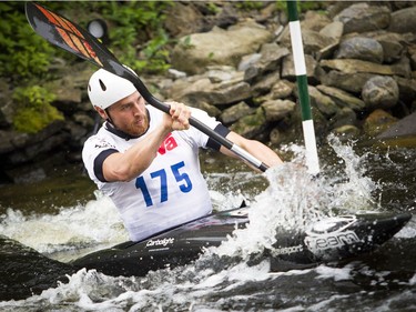 The canoe and kayak Canada Whitewater National Championships took place over the weekend at The Pumphouse located near LeBreton Flats in downtown Ottawa. Ontario's Cameron Smedley a K1 men's senior paddler makes his way through course Saturday August 5, 2017.