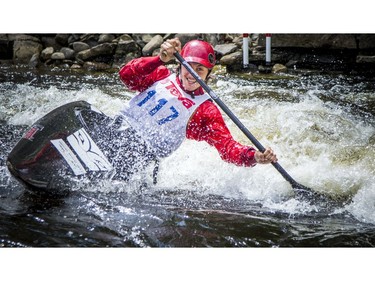 Zachary Gaudreault of Montreal competes in the C1 senior men's event final on Sunday.   Ashley Fraser/Postmedia