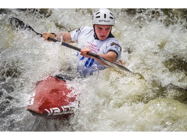 Ben Risk of Ottawa competes in the C1 under-23 men's final at The Pumphouse Course on Sunday.   Ashley Fraser/Postmedia