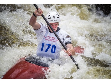 Ben Risk of Ottawa competes in the C1 under-23 men's final at The Pumphouse Course on Sunday.   Ashley Fraser/Postmedia