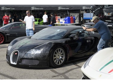 A Bugatti Veyron was one of many cars at Race the Runway.