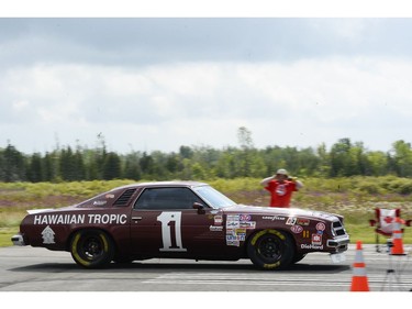 Aaron Jacques from Montreal begins his speed run in his 1975 Chevrolet Laguna S3.