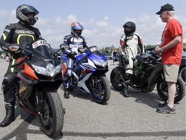 Motorcyclists also participate in speed runs at Race the Runway.