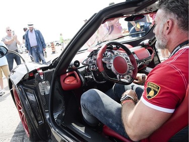 Olivier Benloulou in the $3.5-million Pagani Huayra.
