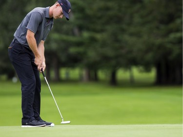 Noah Steele makes a putt during the National Capital Open to Support Our Troops Saturday August 19, 2017 at the Hylands Golf Club.