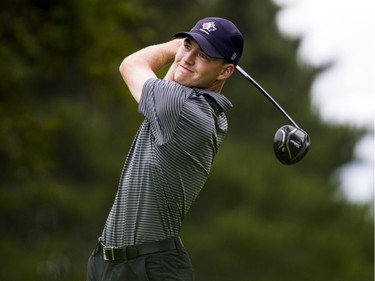 Noah Steele drives the ball during the National Capital Open to Support Our Troops Saturday August 19, 2017 at the Hylands Golf Club.