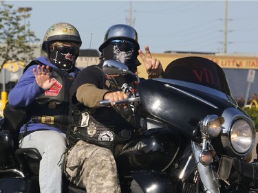 Bikers take part in the "Bikers Against Violence - Cruise Don't Bruise" 8th annual motorcycle ride in Ottawa on Saturday, August 26, 2017.