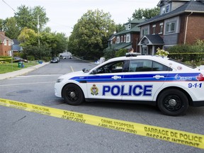 Ottawa Police investigate the scene of a shooting on Blackburn Ave between Templeton  St. and Somerset St. East where they found one man with injuries around 2 a.m. Tuesday, August 29, 2017.
