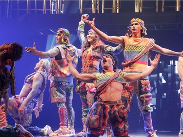 "Free spirit" gymnasts perform during the dress rehearsal for Cirque du Soleil VOLTA in Gatineau Wednesday (August 2, 2017) evening.