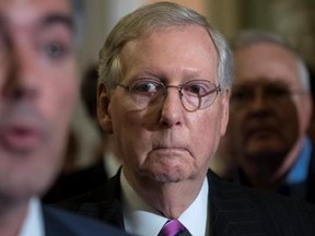 FILE - In this Aug. 1, 2017 file photo, Senate Majority Leader Mitch McConnell Ky. listens during a news conference on Capitol Hill Washington. A top White House aide and a Fox News host are criticizing McConnell after the Senate majority leader said people think Congress hasn&#039;t achieved anything this year partly because President Donald Trump has created &ampquot;excessive expectations.&ampquot; (AP Photo/J. Scott Applewhite, File)