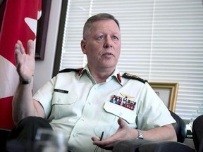 Chief of the Defence Staff Gen. Jonathan Vance is shown in his office in Ottawa on Thursday, June 8, 2017. Vance wants to send a message of solidarity - and spark a rush for the military&#039;s recruiting centres - by becoming the first chief of defence staff to march in a pride parade this weekend. THE CANADIAN PRESS/Justin Tang