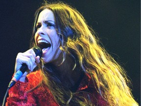 Alanis Morissette performing in Ottawa in 1996.