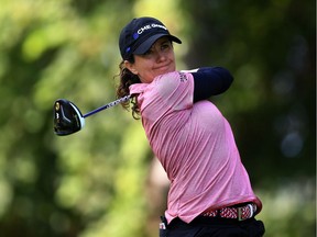 Mo Martin of the United States hits her tee shot on the 11th hole during round two of the Canadian Pacific Women's Open at the Ottawa Hunt & Golf Club on August 25, 2017 in Ottawa, Canada.